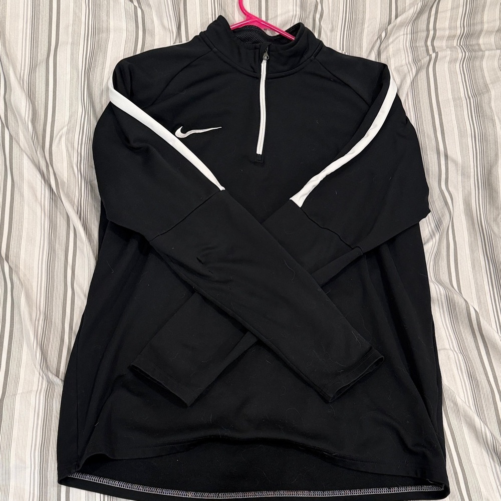 Nike Black and White Quarter-Zip Top